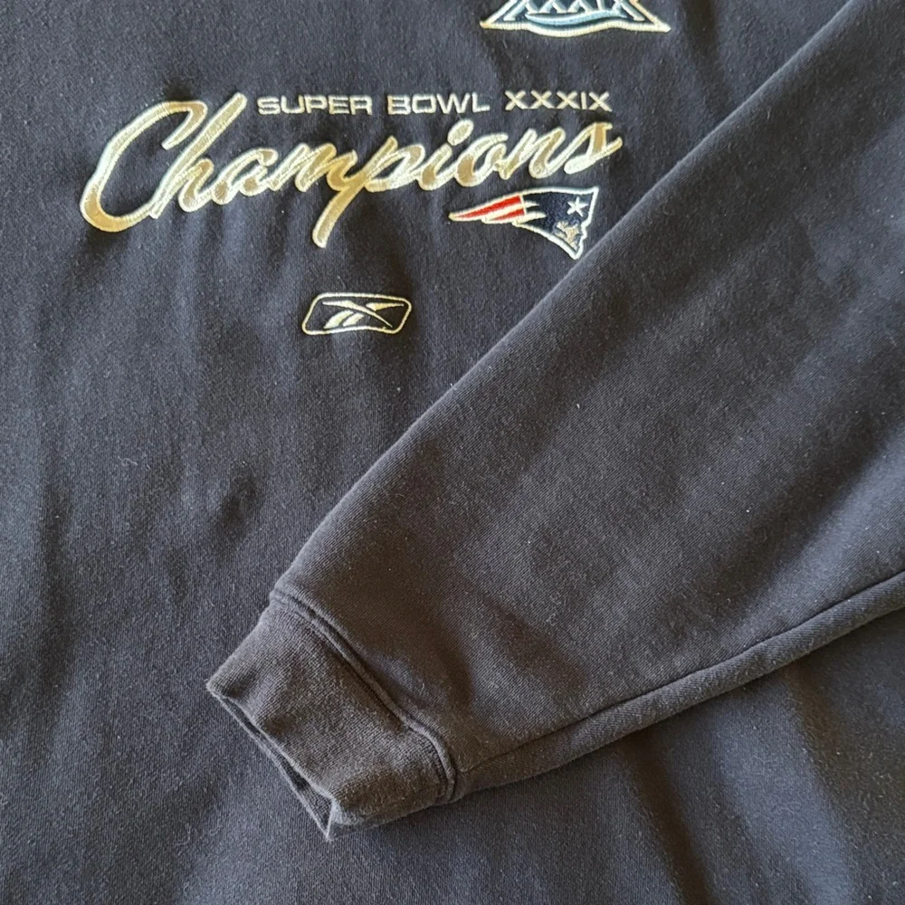 Reebok Navy Super Bowl XXXIX Champions Crewneck Sweatshirt